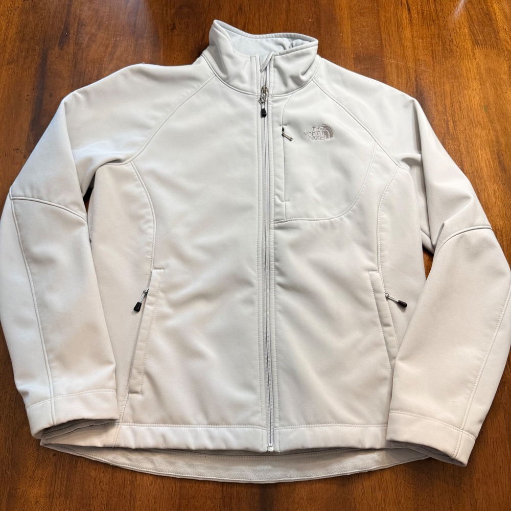 The North Face Apex Bionic Softshell Jacket Womens Large Light Gray AMVX T183